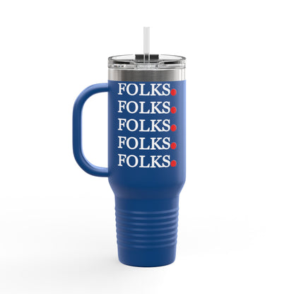 Folk-Inspired Insulated Travel Mug, 40oz - Perfect for Coffee Lovers, Outdoor Adventures, Family Gatherings, Gift Idea