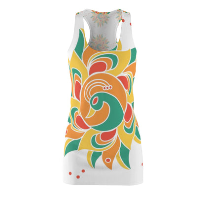 Vibrant Floral Racerback Dress, Summer Dress, Boho Style Dress, Beachwear, Festival Outfit, Casual Day Dress Printify