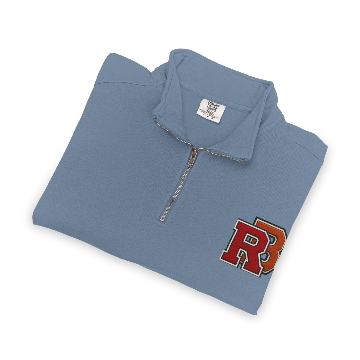 Quarter-Zip Sweatshirt — Retro 'RB' Varsity Logo Pullover Printify