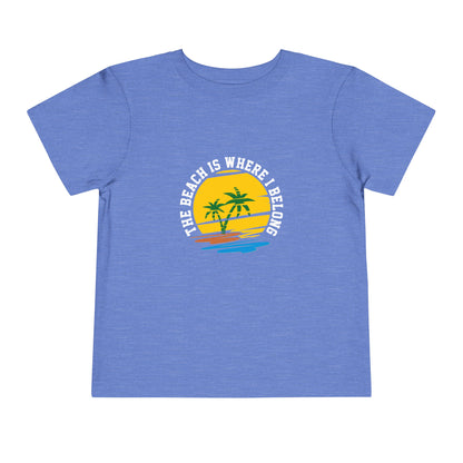 La plage est là où j’appartiens T-shirt pour tout-petits 