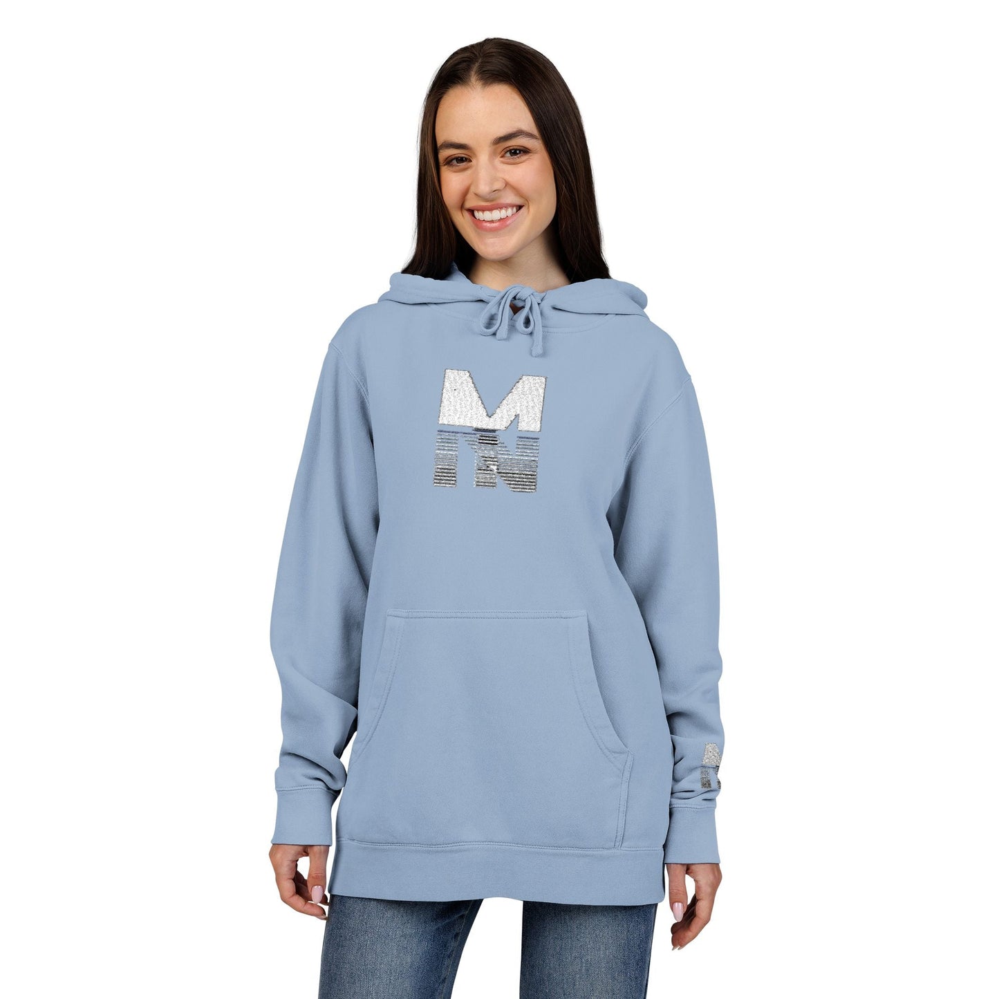 Pigment-Dyed Hoodie with Embroidery Unisex Printify