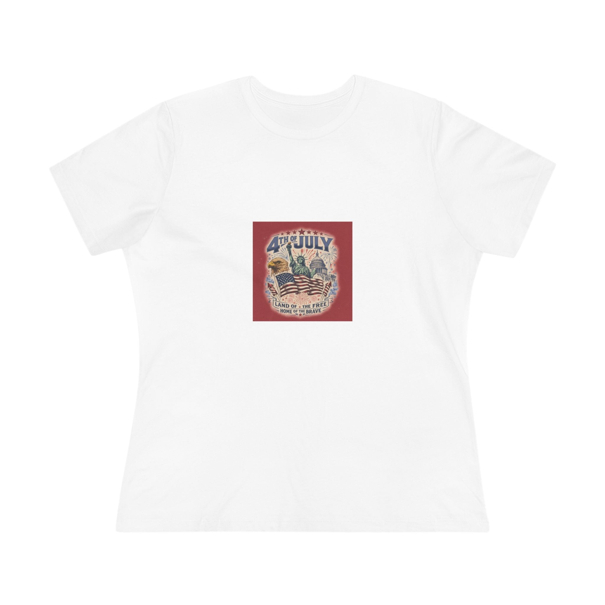 4th of July Vintage Flag Tee — Patriotic Women's Cotton Shirt