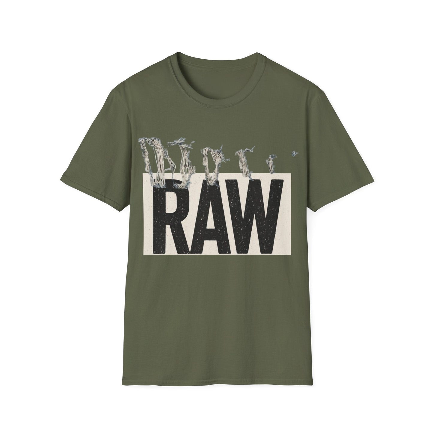 RAW Unisex Softstyle T-Shirt - Casual Graphic Tee for Everyday Wear, Perfect for Gift Giving, Streetwear, Summer Outfits Printify