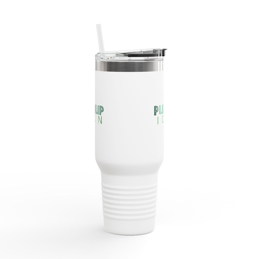 Inspirational Insulated Travel Mug - 40oz with Pushup Icon Design