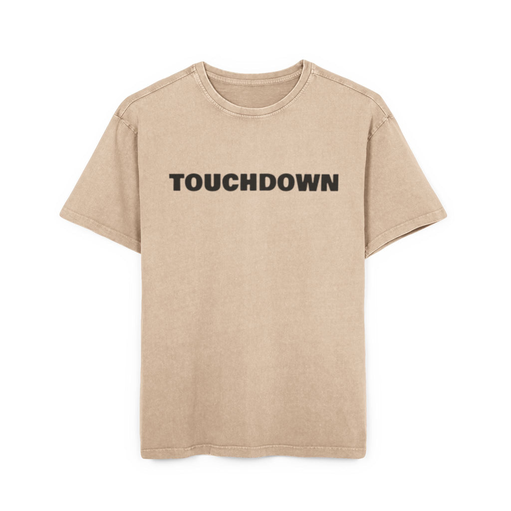 Men's Acid Washed Oversized Tee, Touchdown Graphic Shirt, Casual Style Tee, Gifts for Football Fans, Streetwear Essential