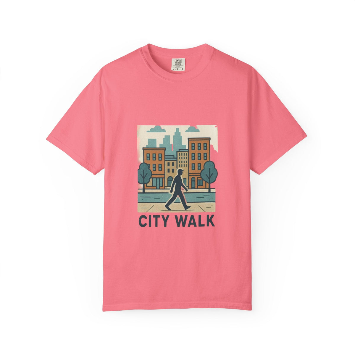 City Walk Unisex Garment-Dyed T-shirt, Urban Streetwear, Casual Fashion, Gift for City Lovers, Travel Enthusiast Apparel Printify