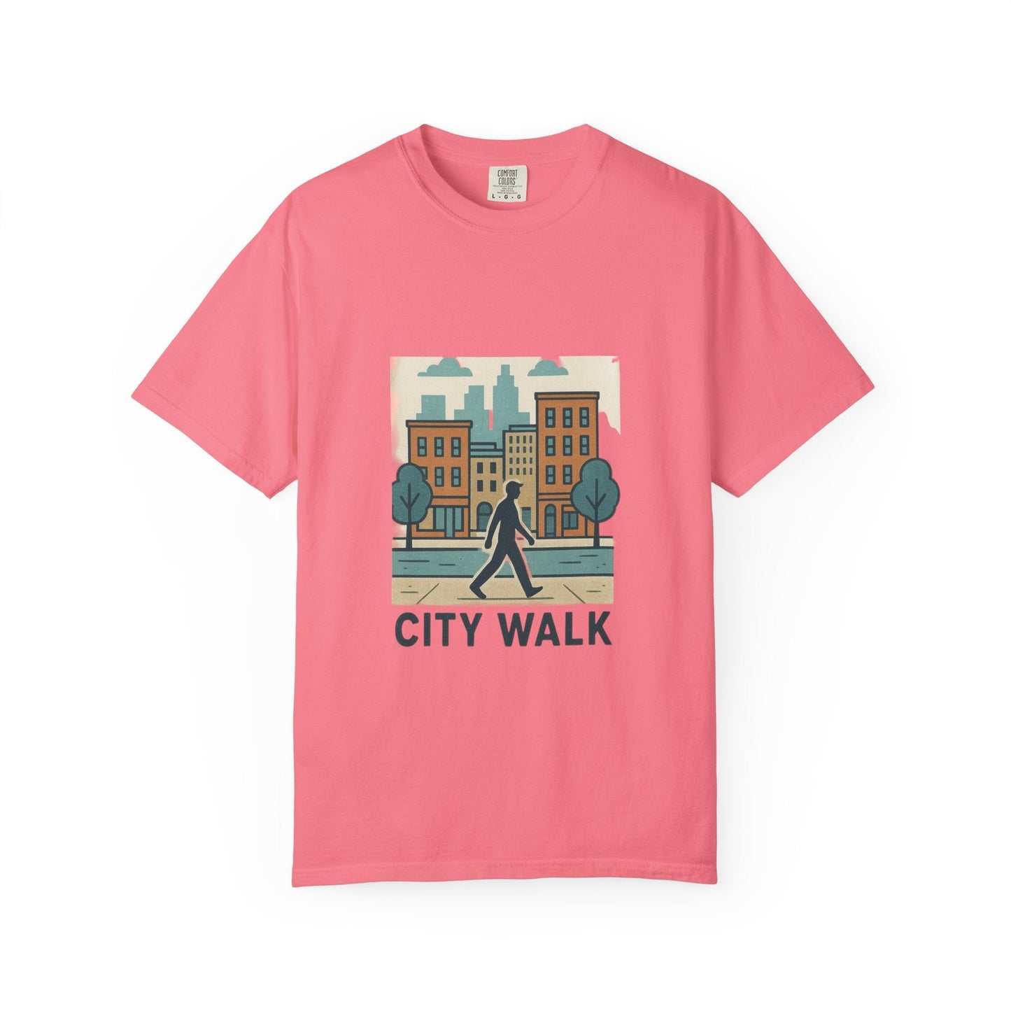 City Walk Unisex Garment-Dyed T-shirt, Urban Streetwear, Casual Fashion, Gift for City Lovers, Travel Enthusiast Apparel Printify