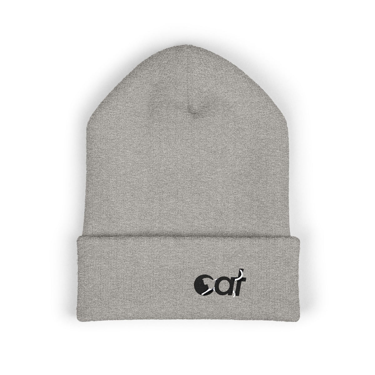 Beanie Hat Cat Design Embroidery