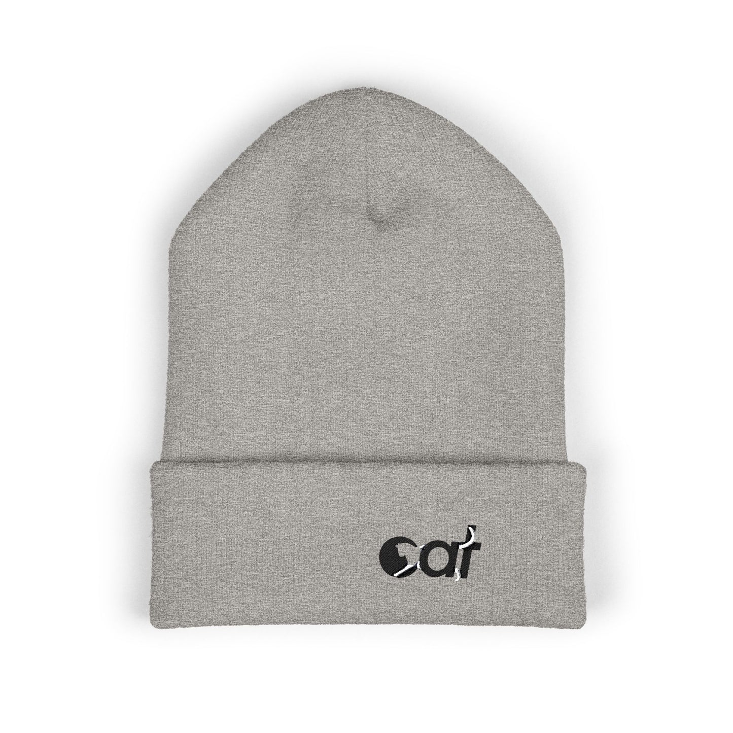 Beanie Hat Cat Design Embroidery