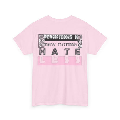 Unisex Heavy Cotton Tee - "HATE LESS" Graphic T-Shirt for Positive Change