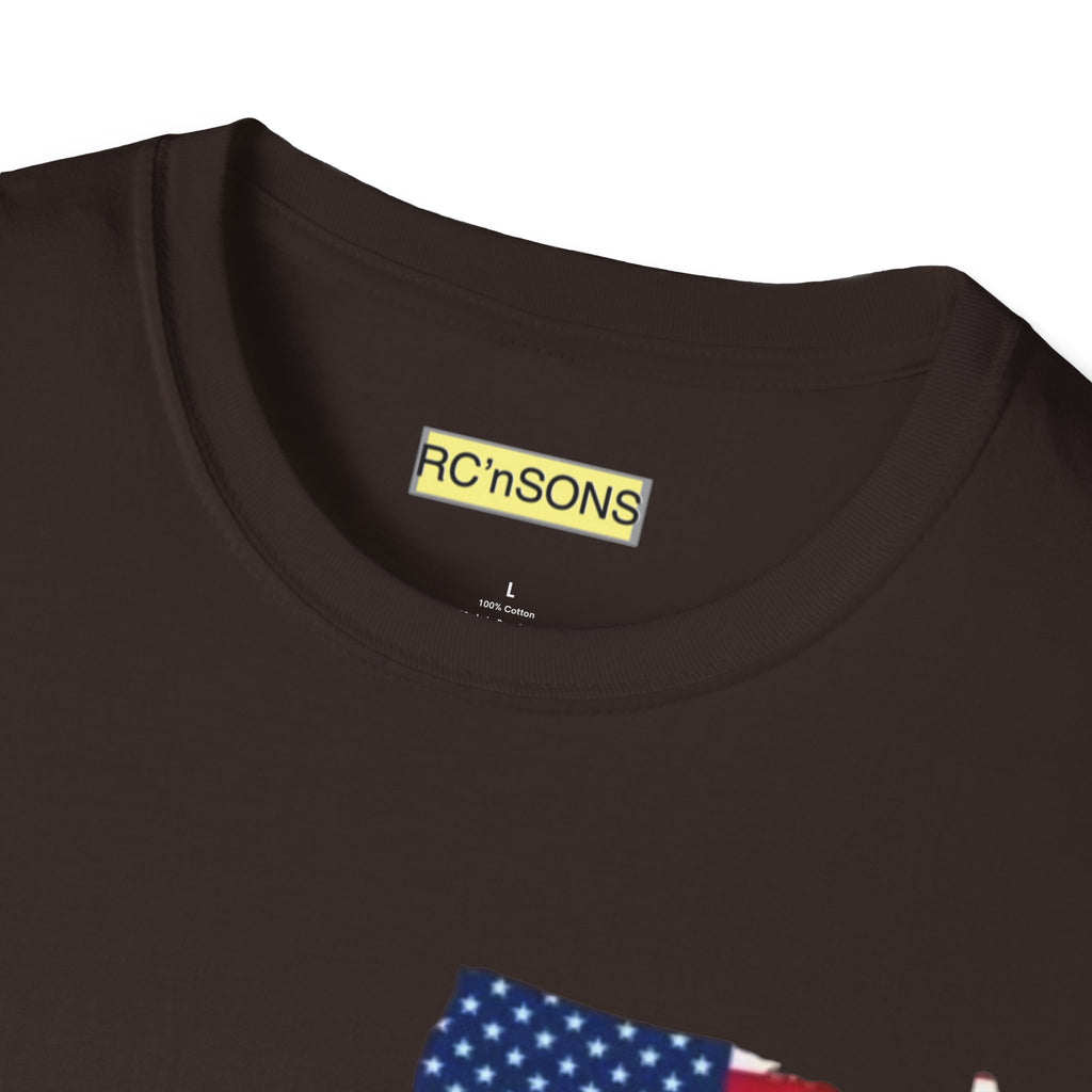 American Flag Tee - Unisex Softstyle T-Shirt for Patriotic Celebrations, 4th of July, Veterans Day, Casualwear, Gift Idea