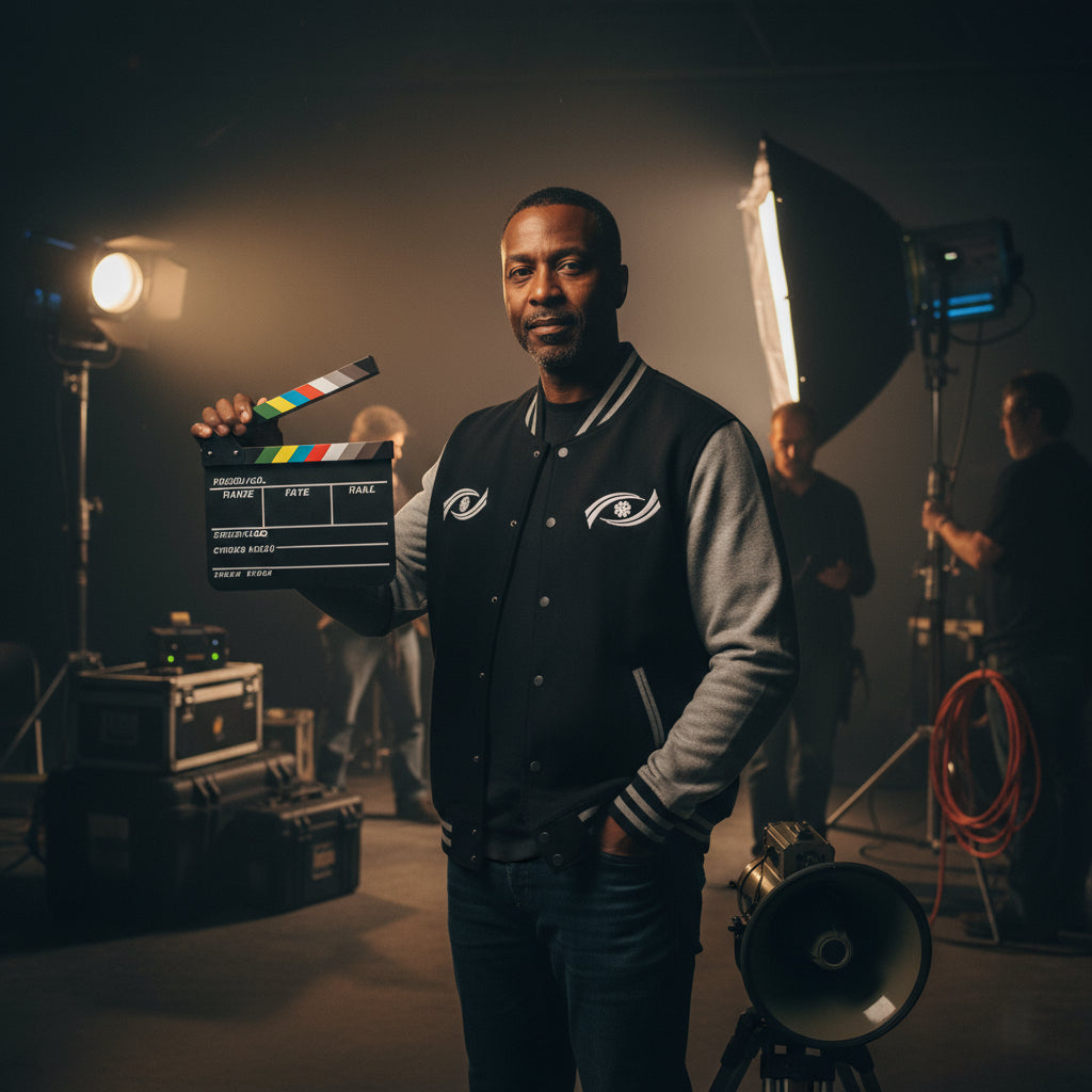 Unisex Heavyweight Letterman Jacket - Eyes Wide Open, Cozy Stylish Outerwear, Great for Game Days, Unique Gift for Teens, Trendy [...] Printify