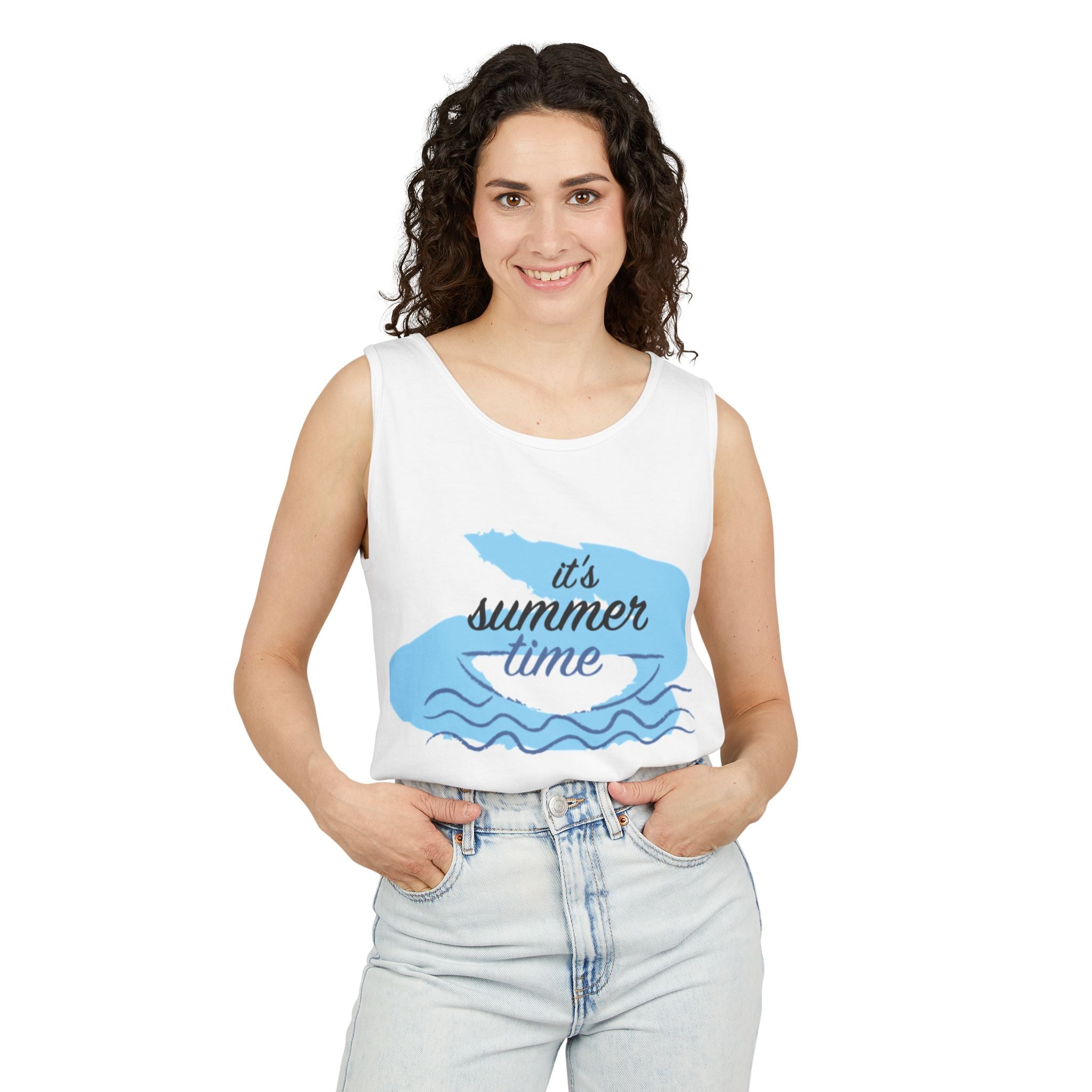 Unisex Summer Time Tank Top - Relaxed Fit Beachwear