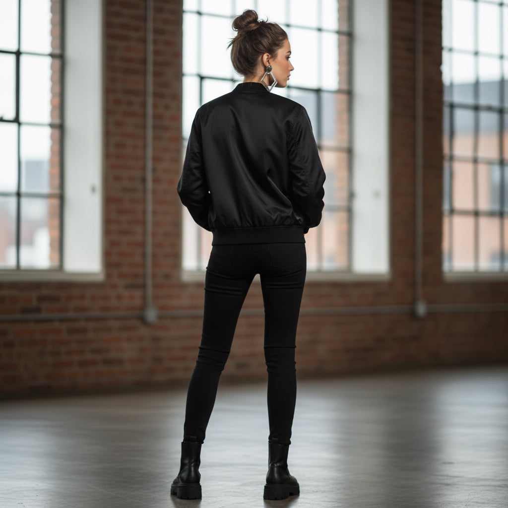 Sustainable Embroidered Bomber Jacket | Eco-Friendly Fashion, Streetwear Style, Gift for Her, Casual Wear, Fall Essentials Printify