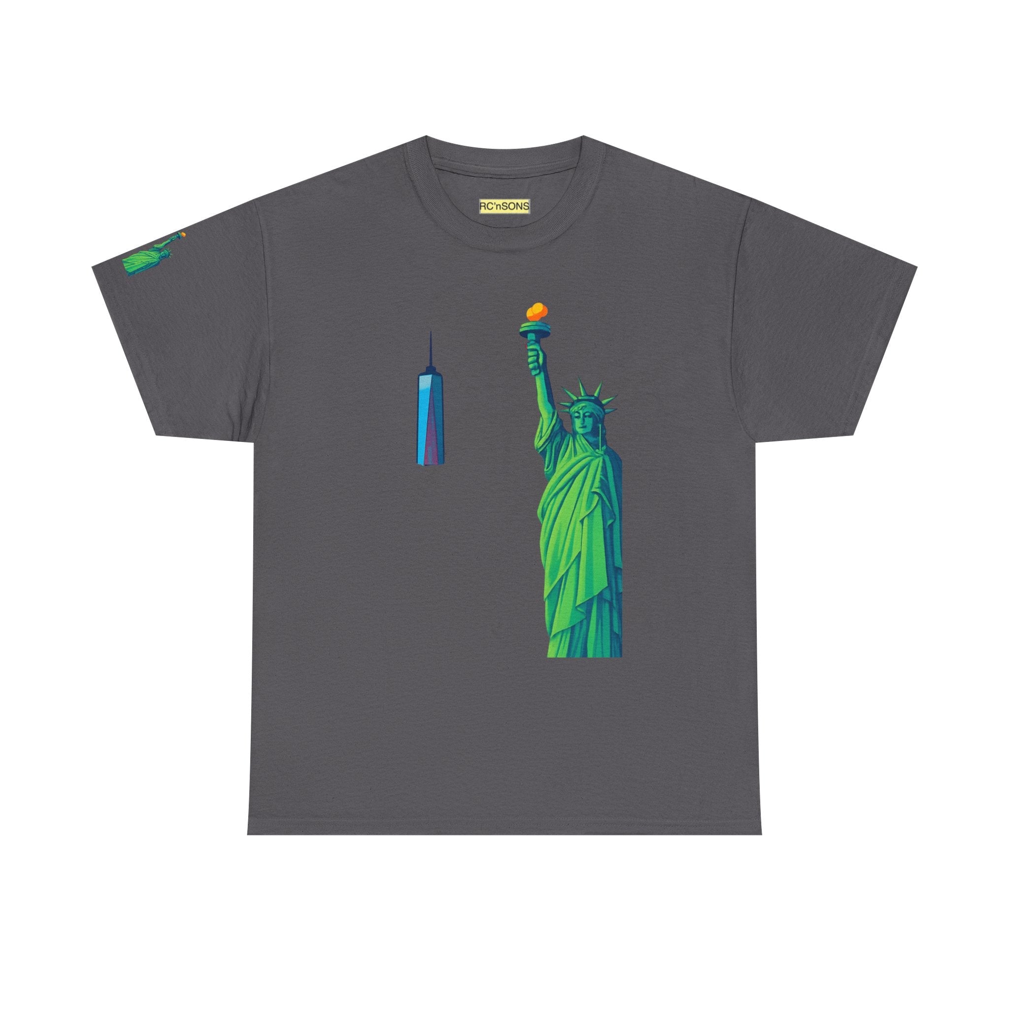 Statue of Liberty Tee, Unisex Heavy Cotton Tee, Graphic T-Shirt, Vintage Style Shirt, Gift for Freedom Lovers, New York Pride Printify
