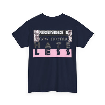 Unisex Heavy Cotton Tee - "HATE LESS" Graphic T-Shirt for Positive Change