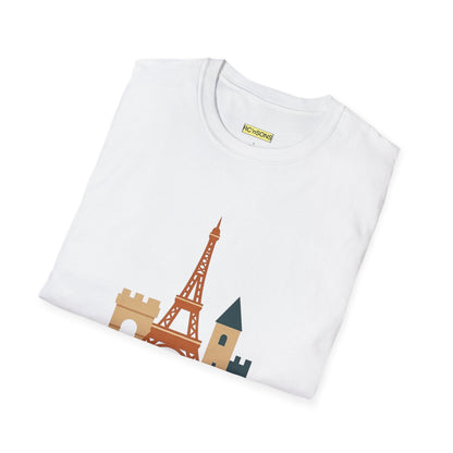 Paris Eiffel Tower Unisex T-Shirt, Travel Shirt, Vacation Tee, Parisian Style Apparel, Souvenir Clothing Printify