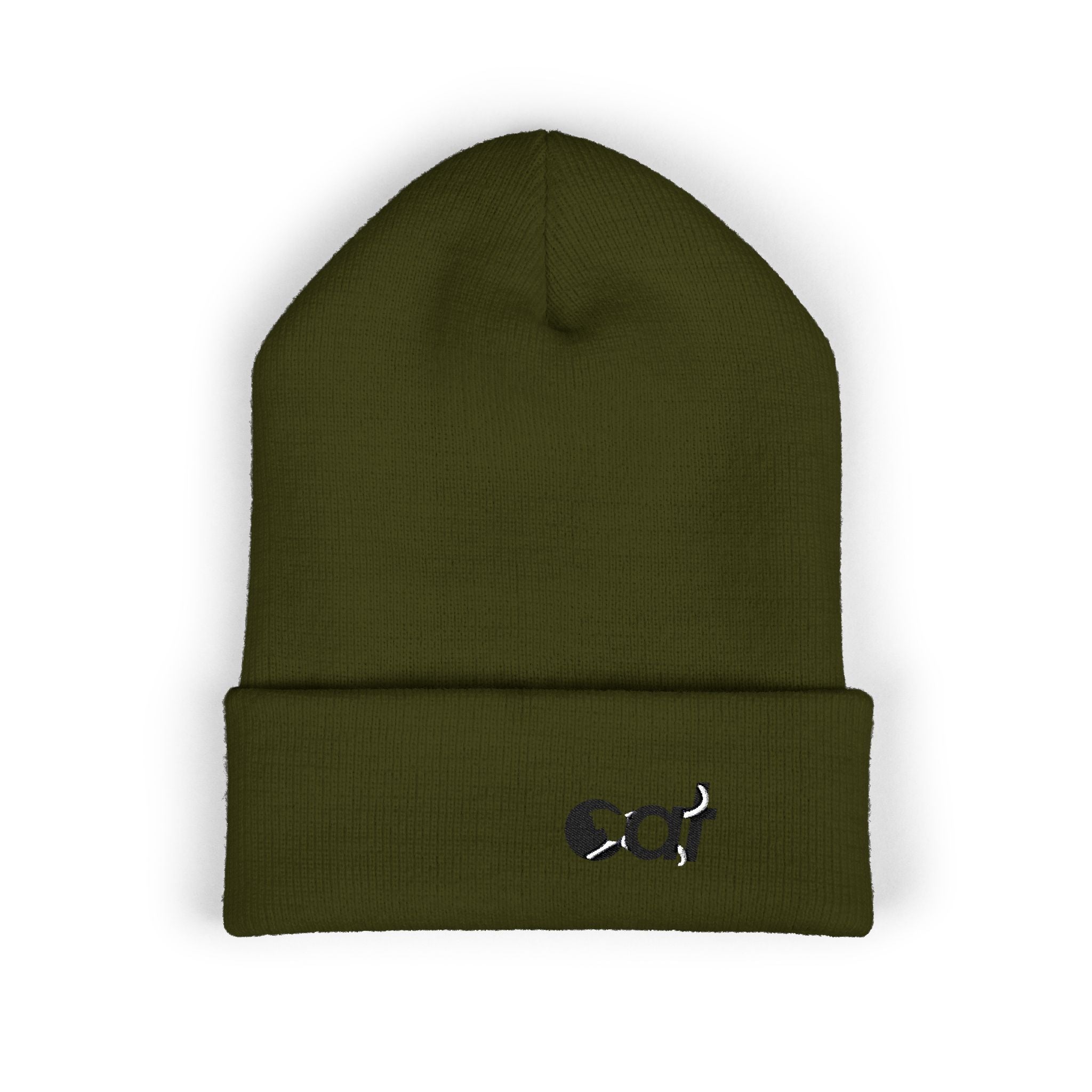 Beanie Hat Cat Design Embroidery