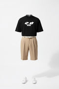 Boxy Men's Tee — Minimal Chest Logo Casual Shirt