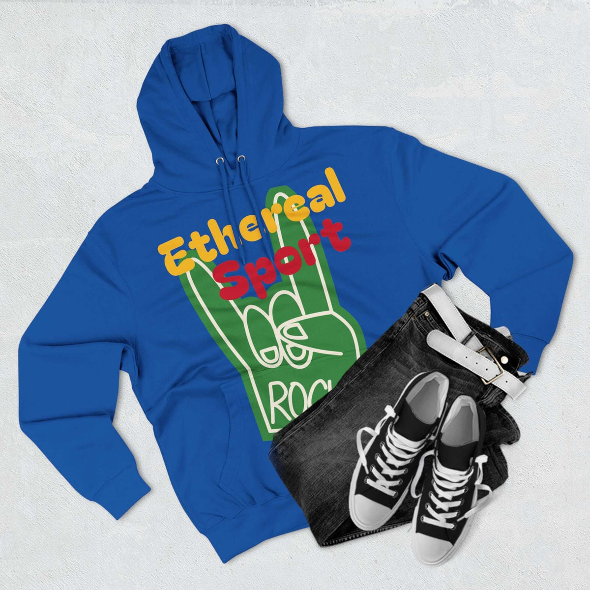 Fleece Hoodie - Ethereal Sport Rock Design