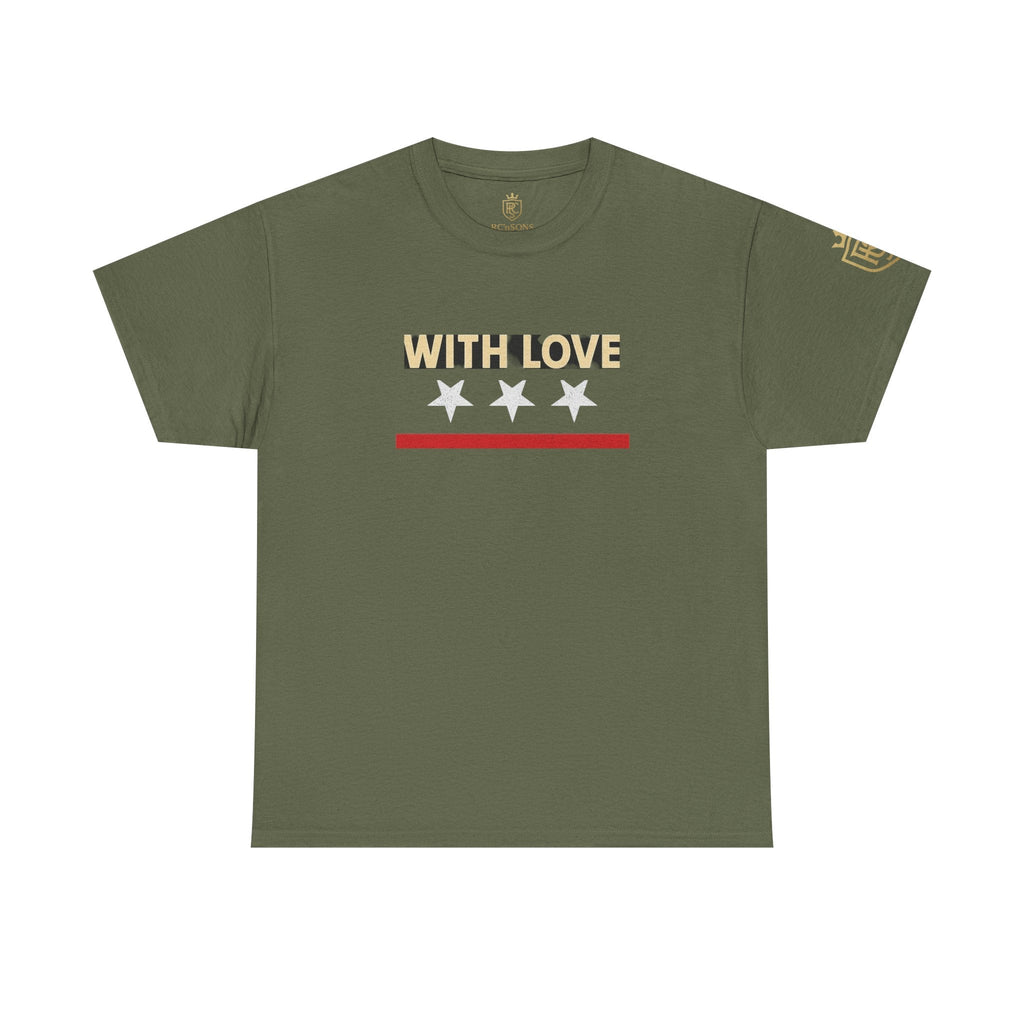 Stylish Unisex Heavy Cotton Tee - 'With Love' Statement Shirt, Casual Wear, Gift for Her, Gift for Him, Everyday Comfort Printify