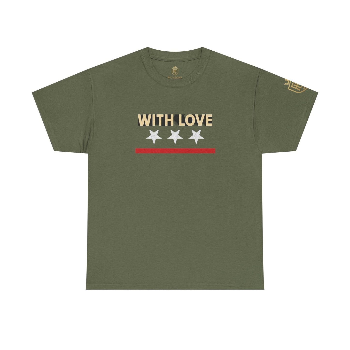 Stylish Unisex Heavy Cotton Tee - 'With Love' Statement Shirt, Casual Wear, Gift for Her, Gift for Him, Everyday Comfort Printify