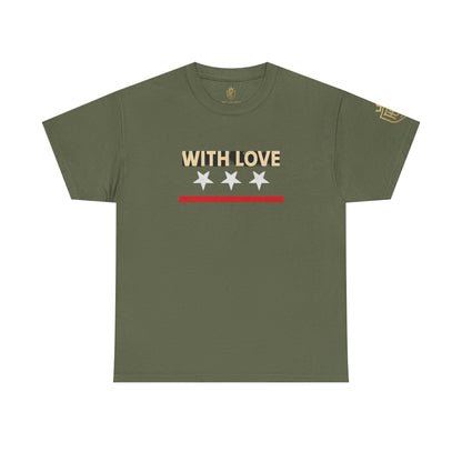 Stylish Unisex Heavy Cotton Tee - 'With Love' Statement Shirt, Casual Wear, Gift for Her, Gift for Him, Everyday Comfort Printify