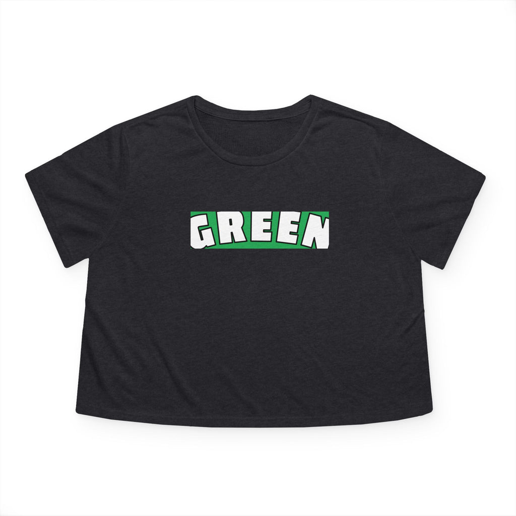 Green Flowy Cropped Tee