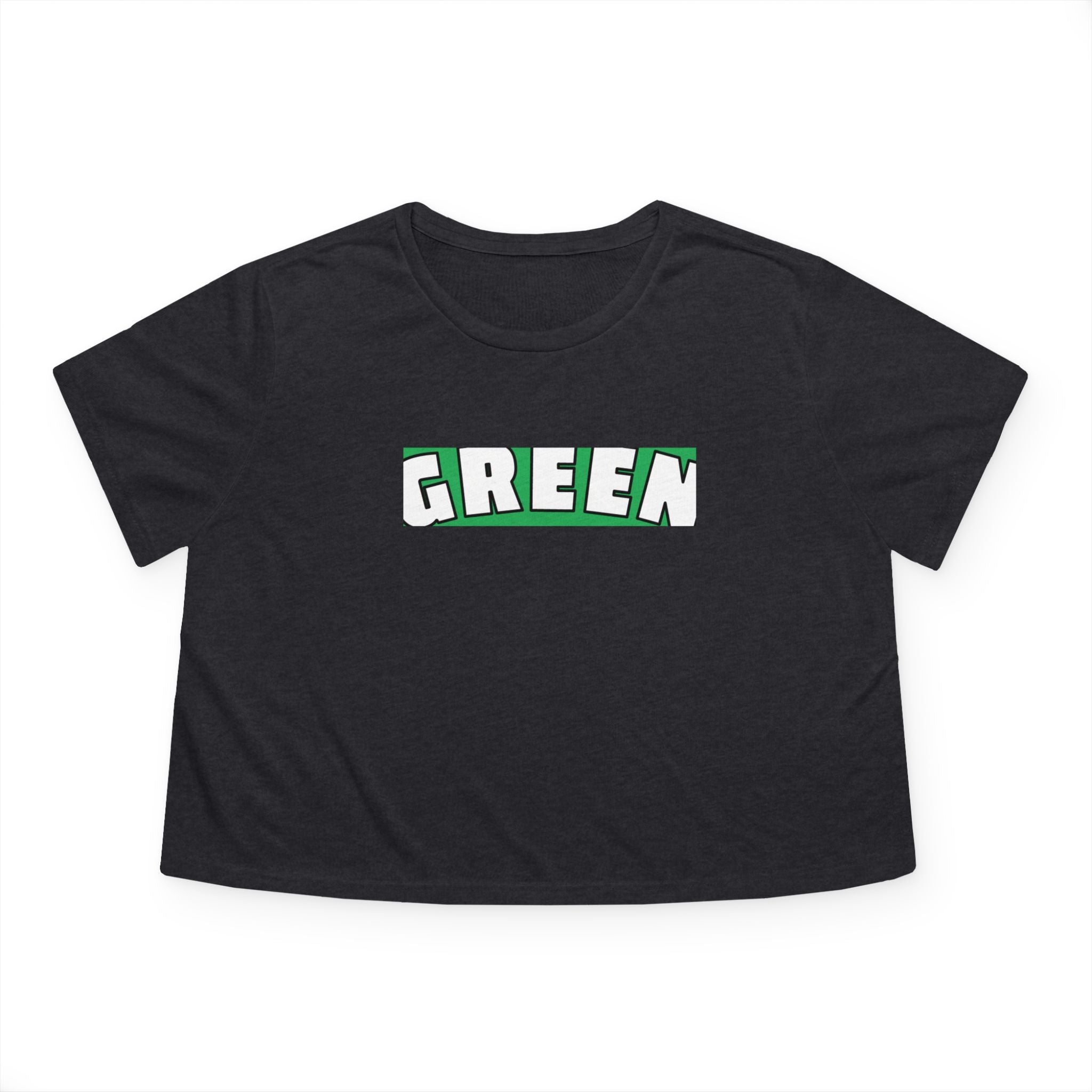 Green Flowy Cropped Tee