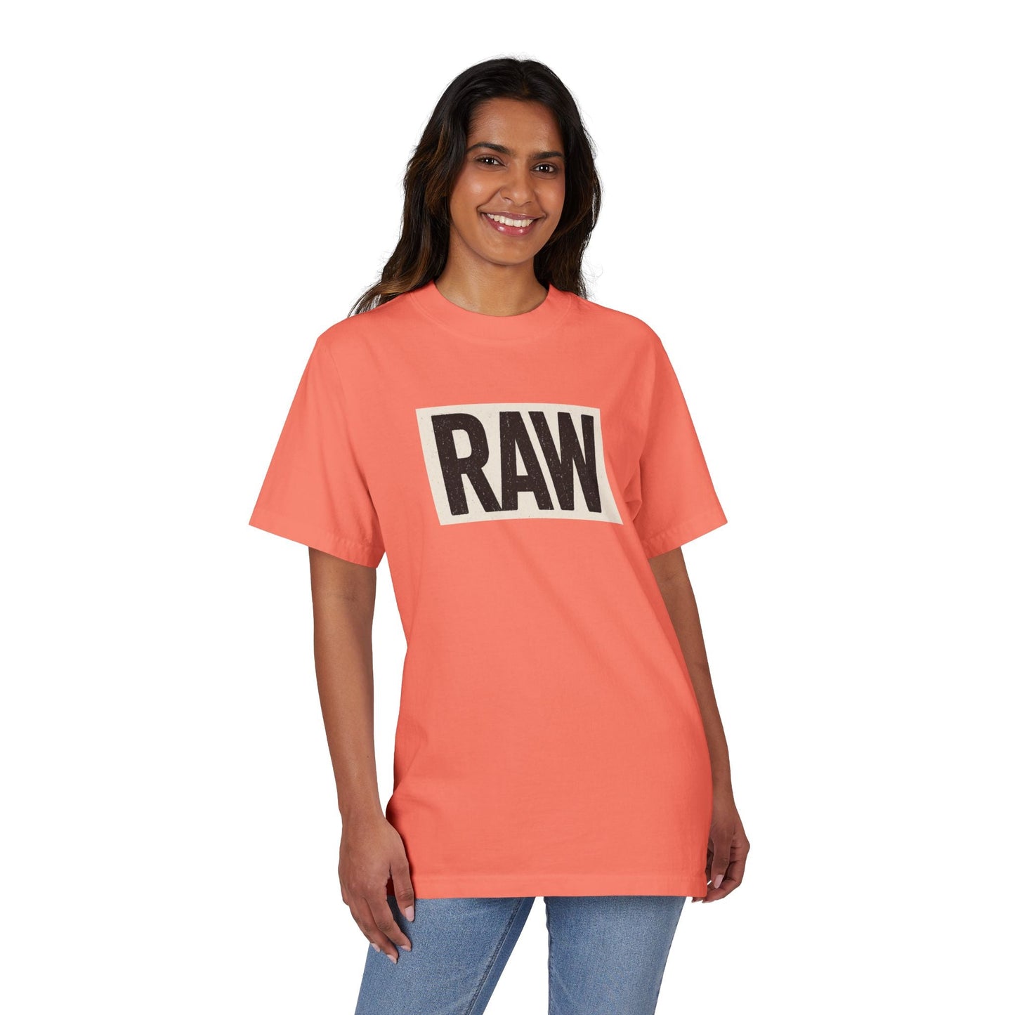 Stylish Unisex Graphic T-Shirt with 'RAW' Print, Casual Streetwear, Everyday Wear, Gift for Friends, Fashionable Basics Printify