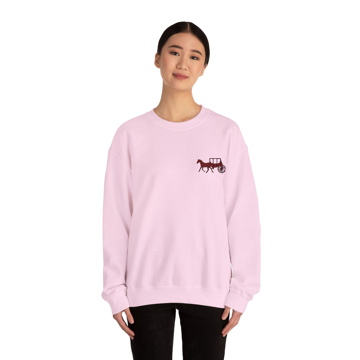 Rustic Horse & Buggy Crewneck Sweatshirt - Cozy Unisex Pullover for Barn Lovers