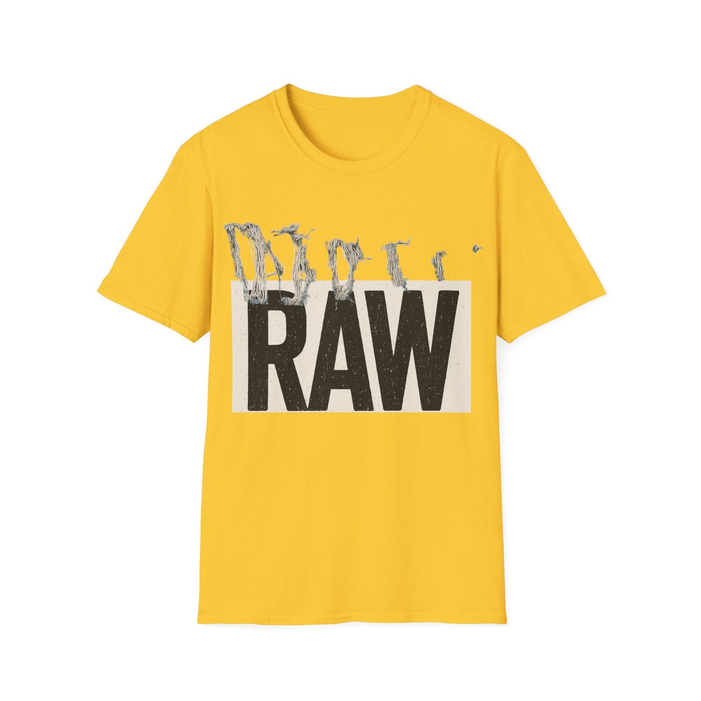 RAW Unisex Softstyle T-Shirt - Casual Graphic Tee for Everyday Wear, Perfect for Gift Giving, Streetwear, Summer Outfits Printify