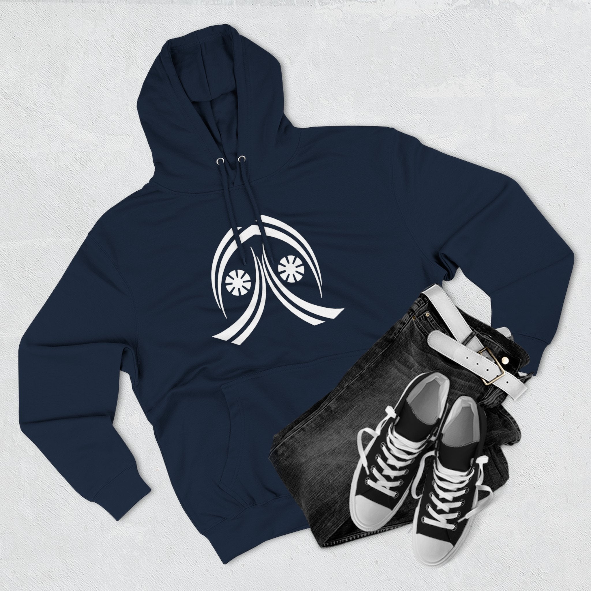 Cozy Three-Panel Fleece Hoodie, Perfect for Fall, Streetwear, Casual Outfits, Gift for Him/Her, Unique Layering Piece Printify