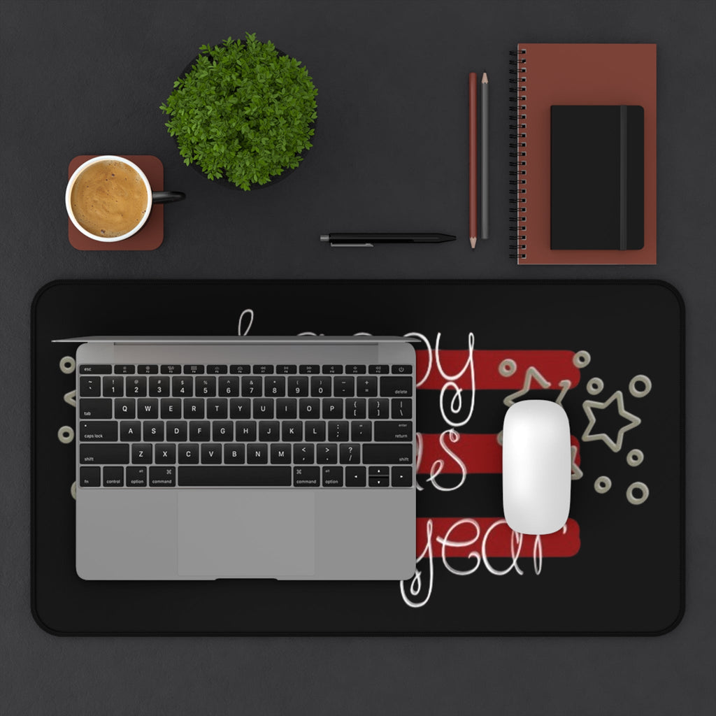 Happy Xmas & New Year Desk Mat Printify