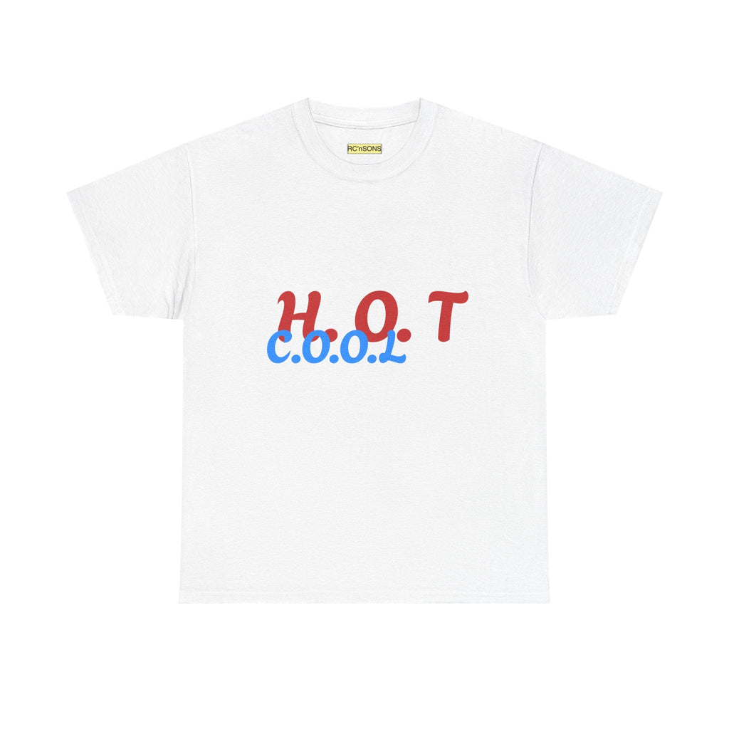 Cool & Trendy Unisex Heavy Cotton Tee - H.O.T. C.O.O.L. Graphic Shirt, Casual Wear, Gift for Friends, Summer Style, Streetwear Printify