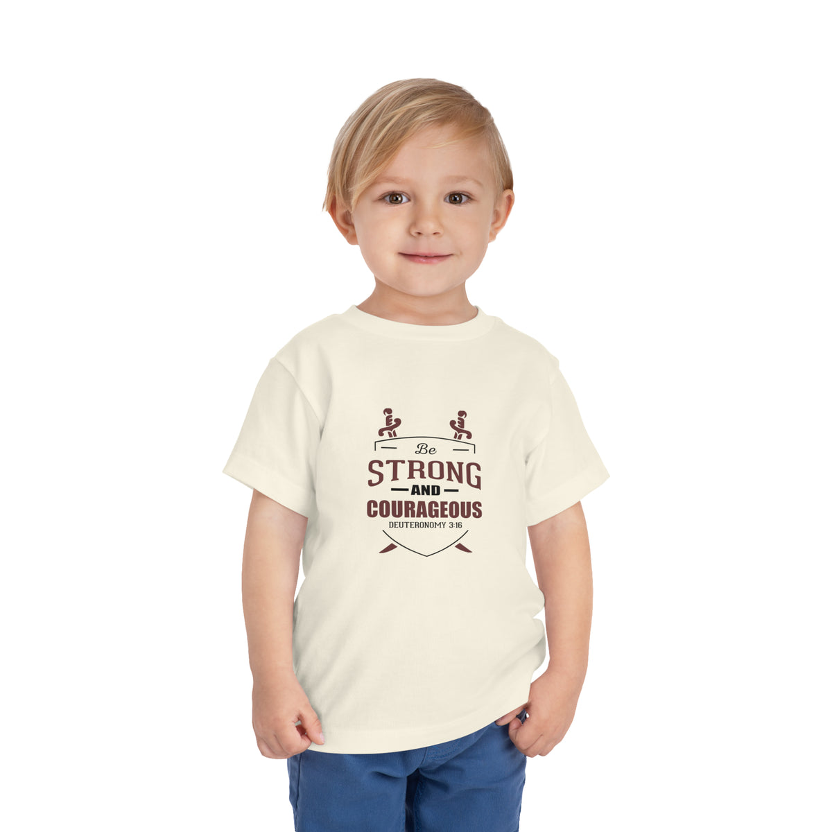 Soyez fort et courageux Tee-shirt pour tout-petits 