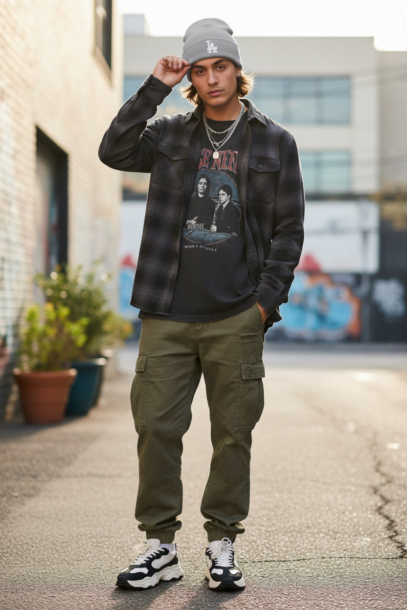 Embroidered LA Logo Knit Beanie — Cozy Streetwear Winter Hat