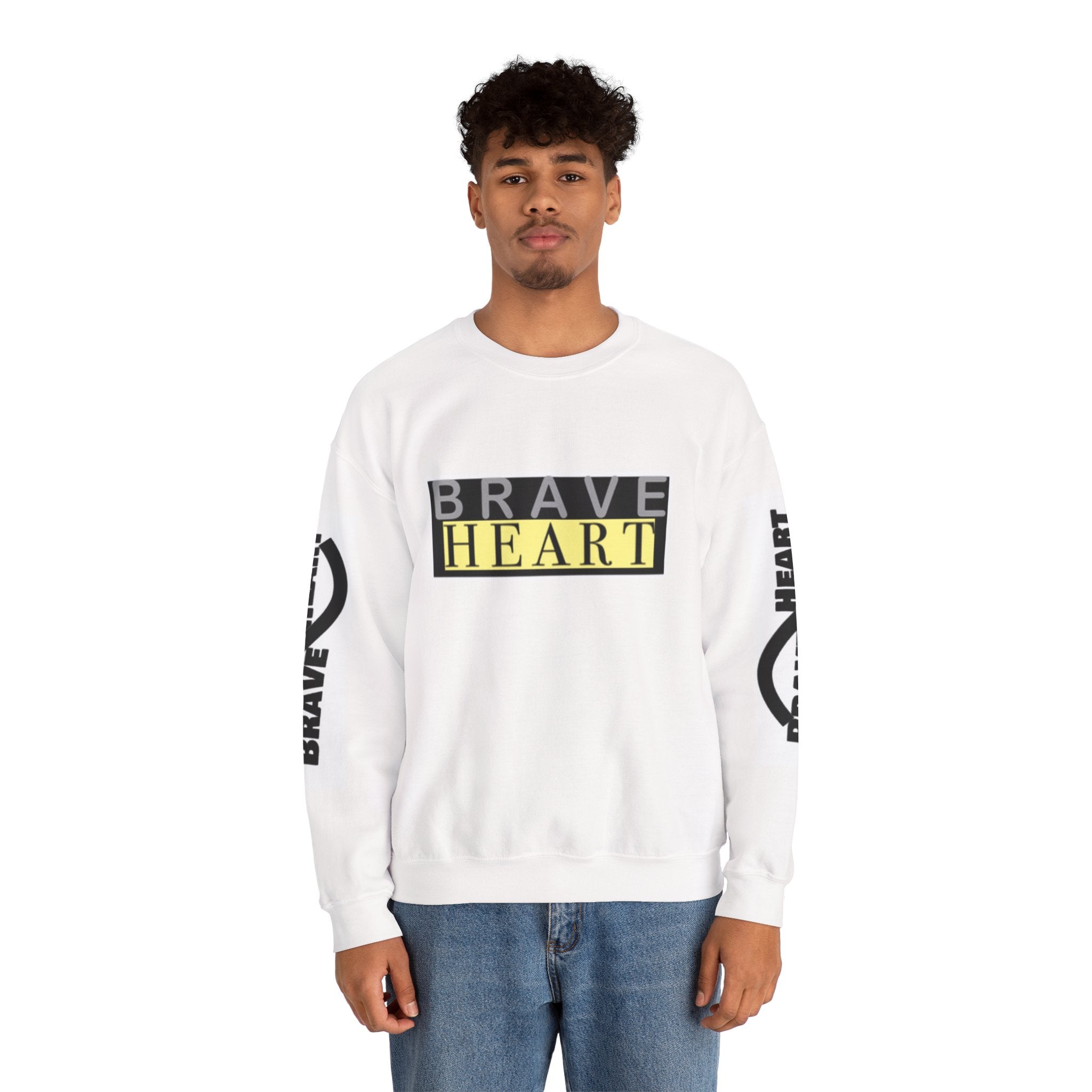 Brave Heart Crewneck Sweatshirt - Unisex Cozy Apparel for Courage, Perfect Gift for Motivational Moments, Everyday Comfort, [...]