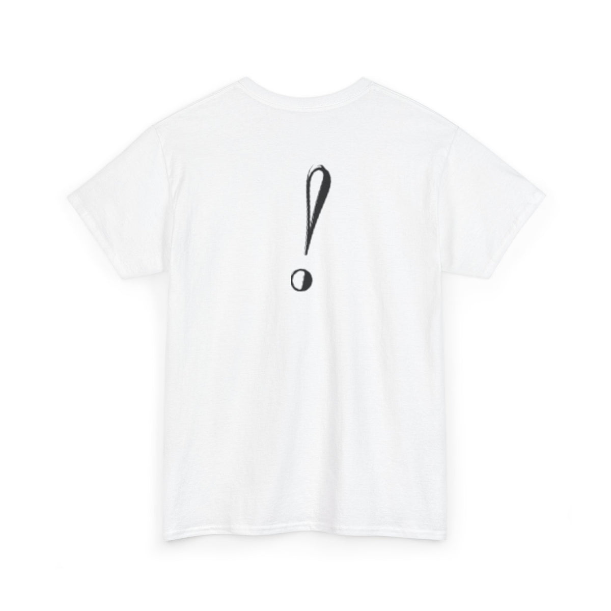 Unisex Heavy Cotton Tee with Bold Exclamation Mark Design - Casual Statement Shirt