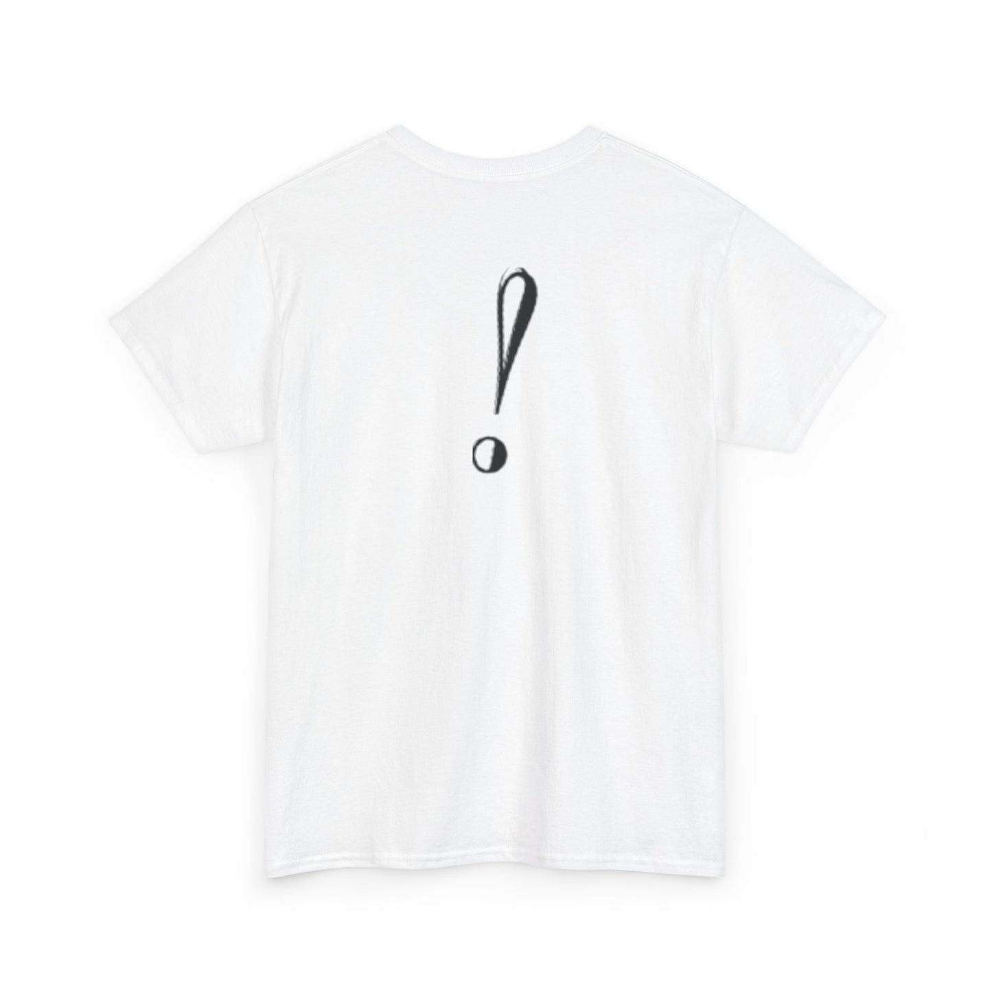 Unisex Heavy Cotton Tee with Bold Exclamation Mark Design - Casual Statement Shirt