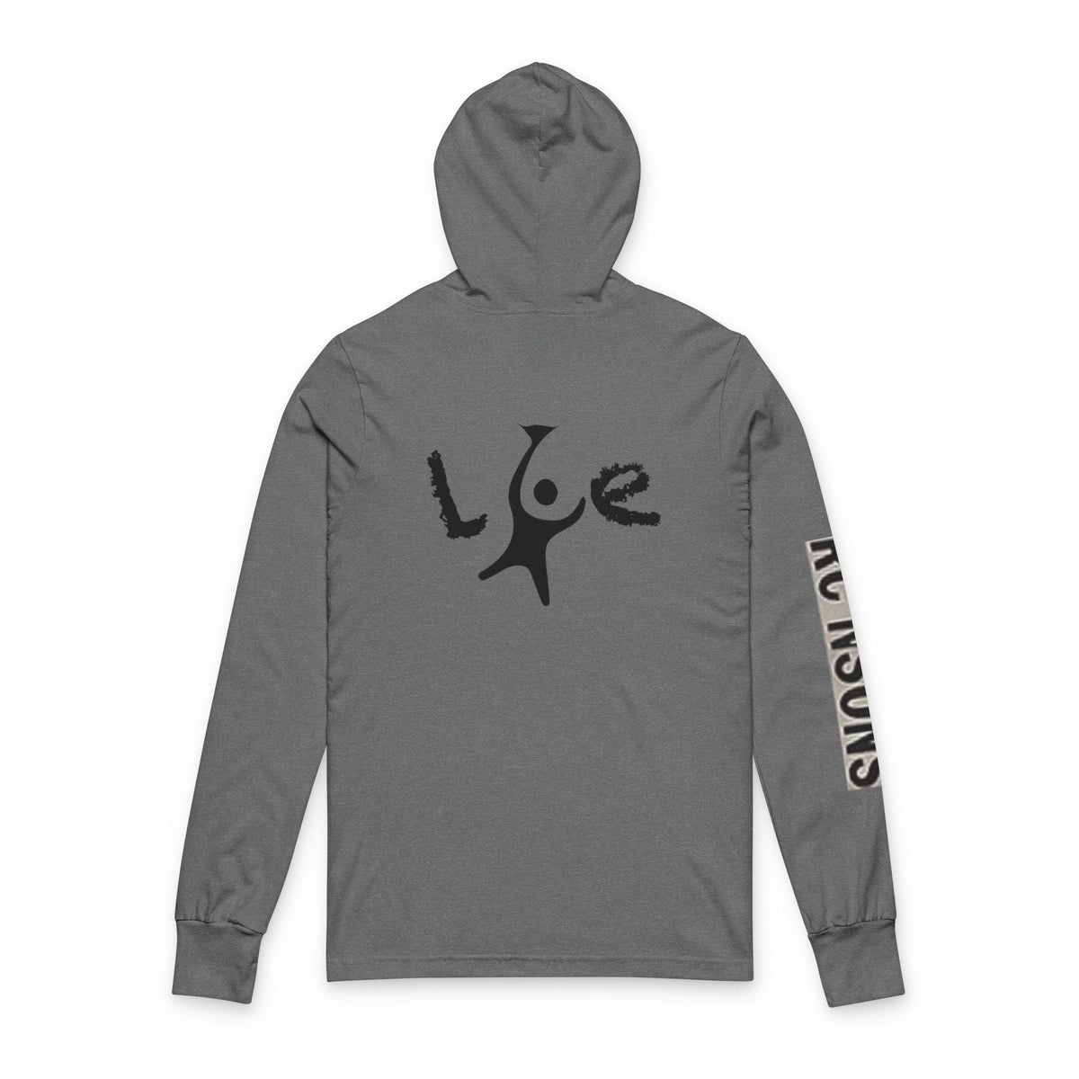 Unisex Love Graphic Hooded Long Sleeve Tee, Casual Hoodie, Gift for Him/Her, Everyday Wear, Outdoor Activities, Winter Layer Printify
