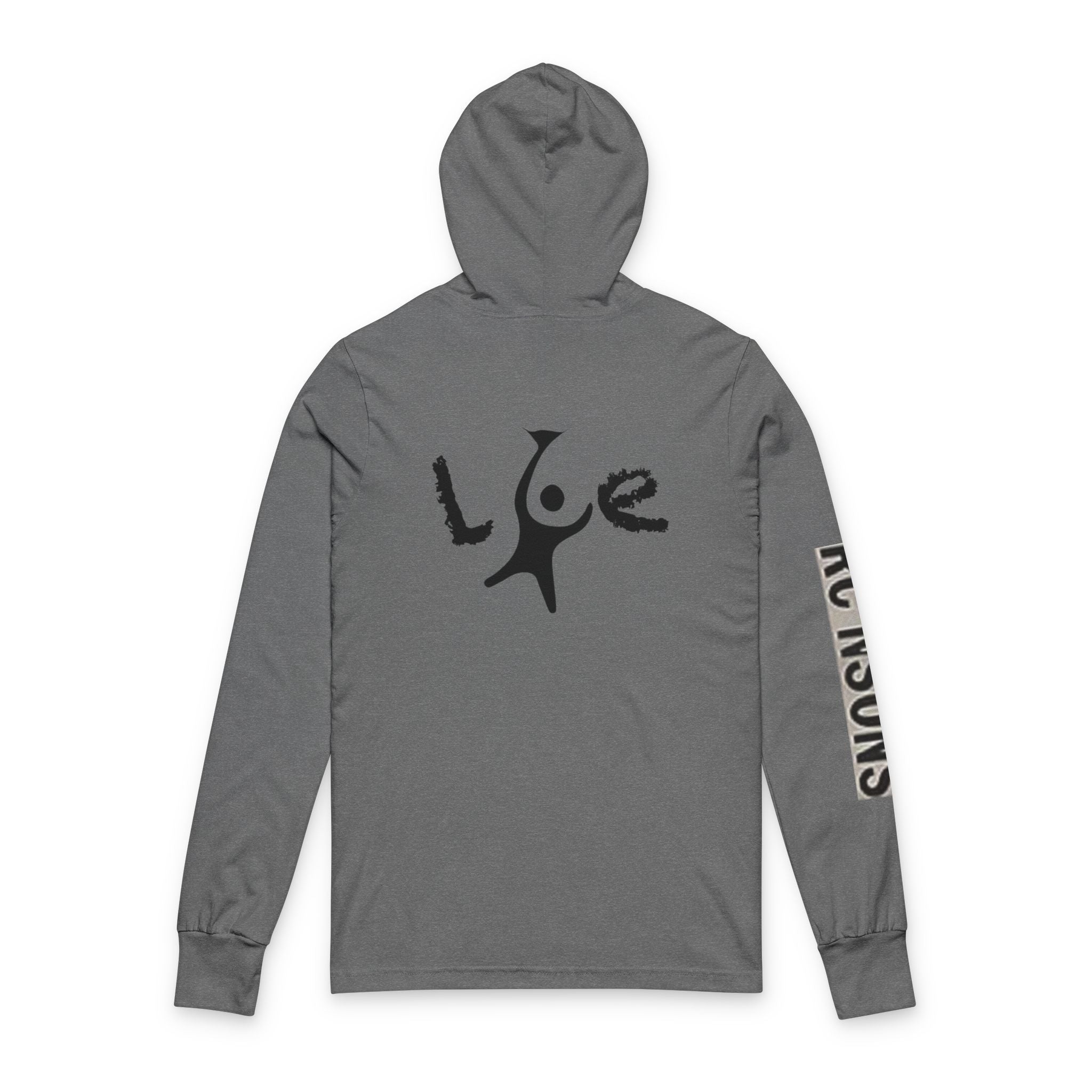 Unisex Love Graphic Hooded Long Sleeve Tee, Casual Hoodie, Gift for Him/Her, Everyday Wear, Outdoor Activities, Winter Layer Printify