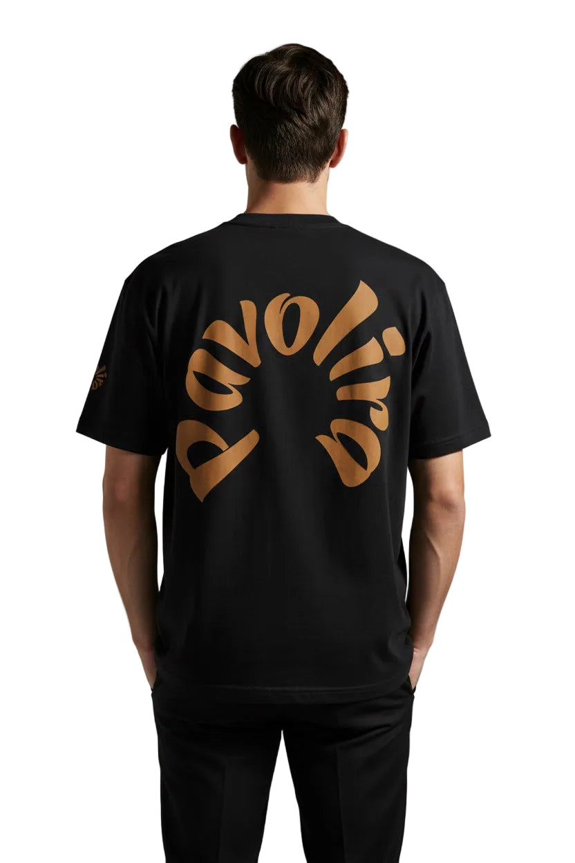 Pavolira Arch Logo T-Shirt — Retro Earthtone Graphic Tee
