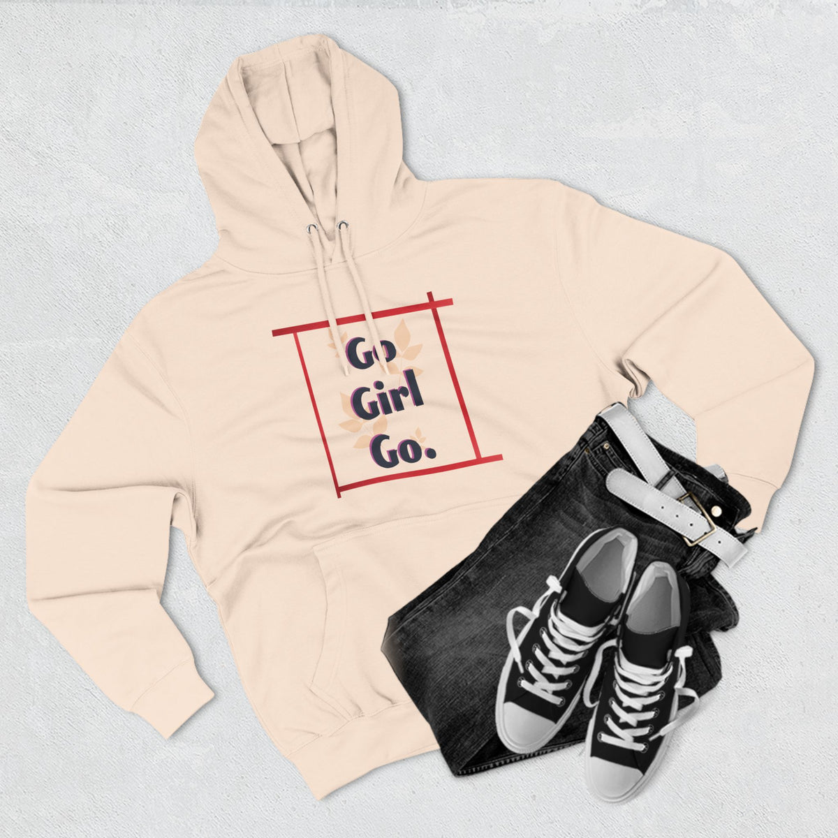 Fleece Hoodie - 'go girl go' Empowering Design