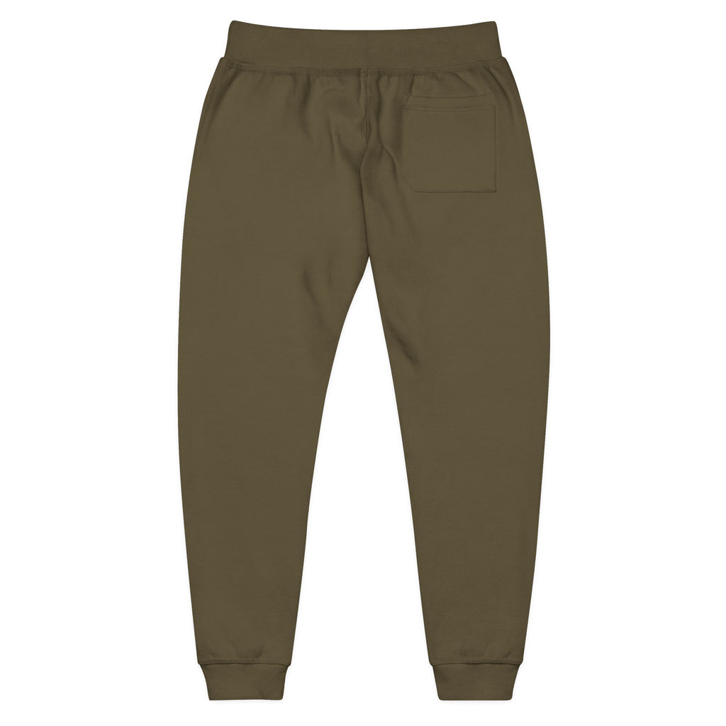Embroidered Olive Fleece Sweatpants — Sequin Patch Joggers