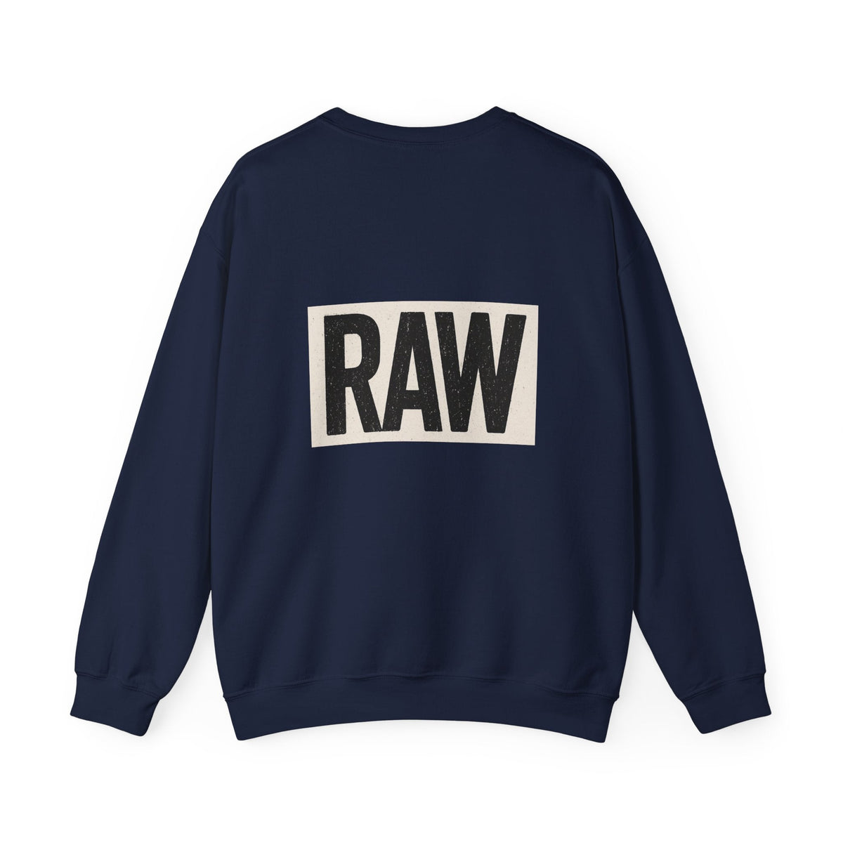 Stylish RAW Graphic Crewneck Sweatshirt, Unisex Casual Wear, Cozy Winter Layer, Trendy Streetwear, Perfect Gift for Him/Her Printify