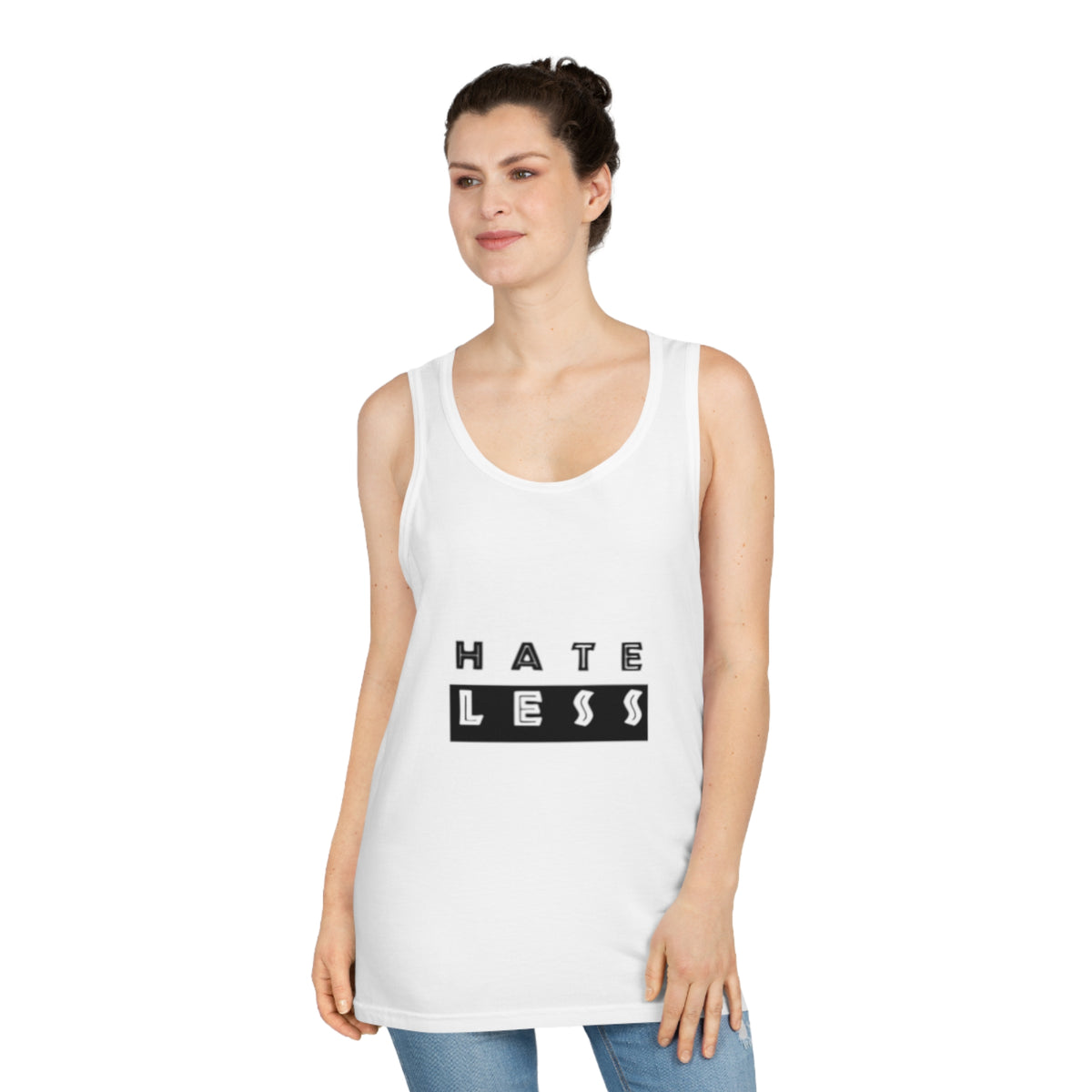 Unisex Softstyle™ Tank Top - 'HATE LESS' Inspirational Tee for Positive Vibes