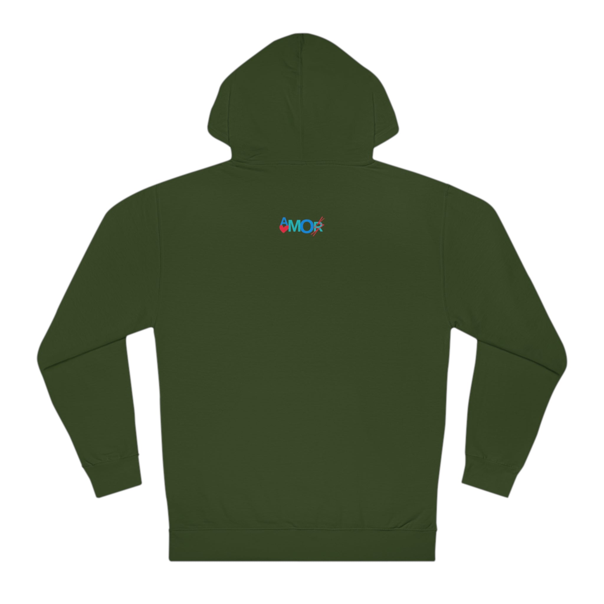 AMORX Unisex Hooded Sweatshirt - Cool and Edgy Love Typography Design Printify