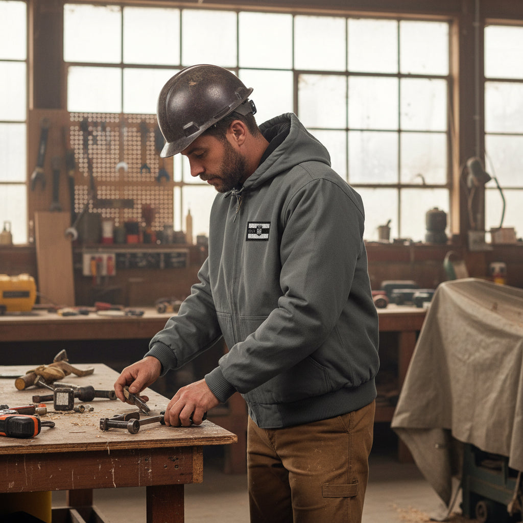 Men's Work Jacket — CornerStone Duck Cloth Hooded Embroidered Work Jacket