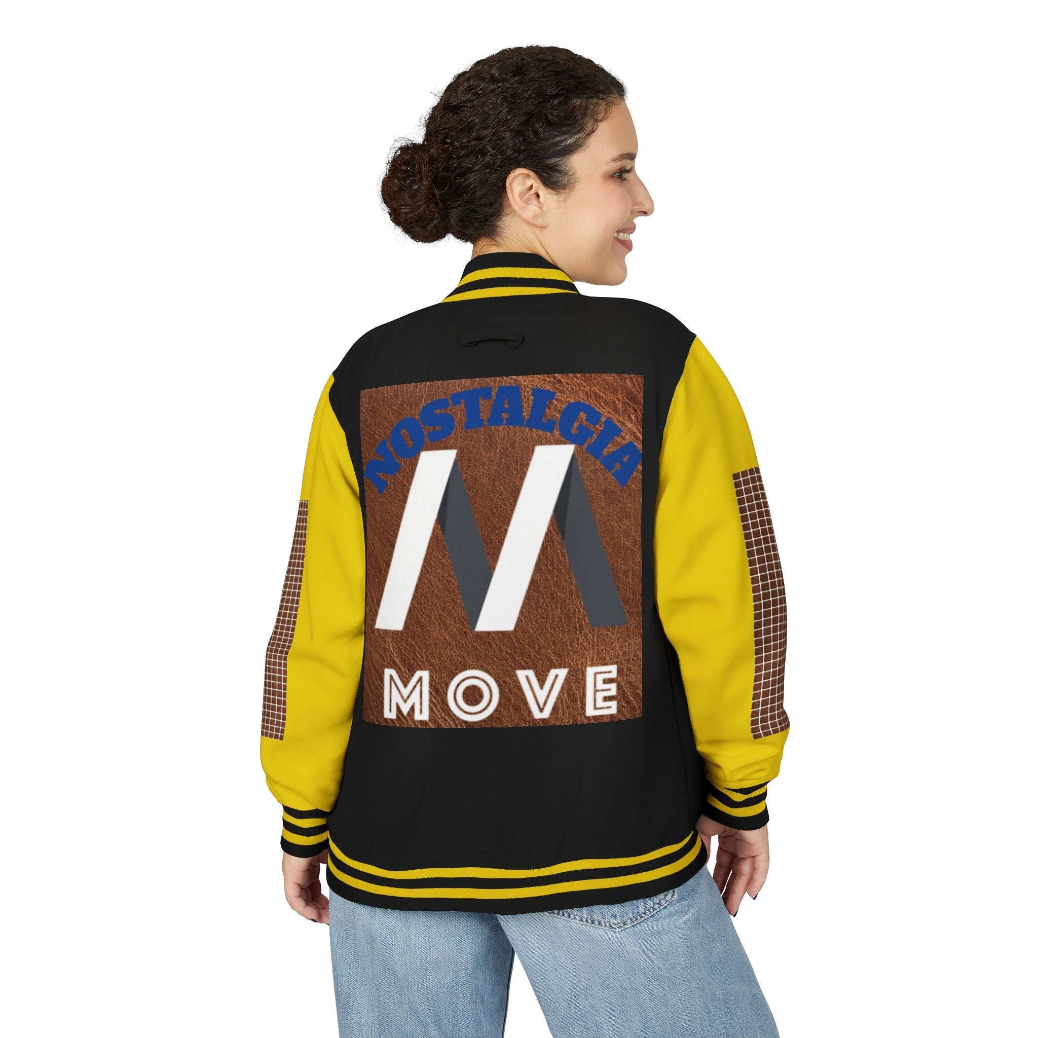 Vintage-Inspired Heavyweight Letterman Jacket, Unisex Varsity Jacket, Retro College Apparel, Perfect for Game Day, Nostalgia Move Style Printify